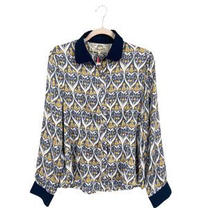 Pink Martini Multicolor Floral Printed Long Sleeves Button Down Shirt Large‎